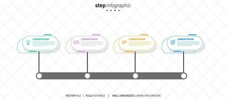 Abstract elements of graph infographic template with label, integrated circles. Business concept with 4 options. For content, diagram, flowchart, steps, parts, timeline infographics, workflow layout vector