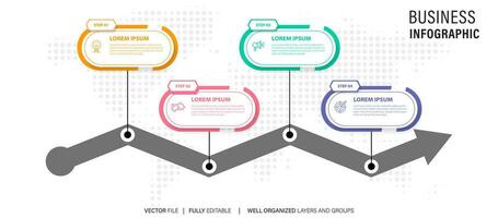 Abstract elements of graph infographic template with label, integrated circles. Business concept with 4 options. For content, diagram, flowchart, steps, parts, timeline infographics, workflow layout vector