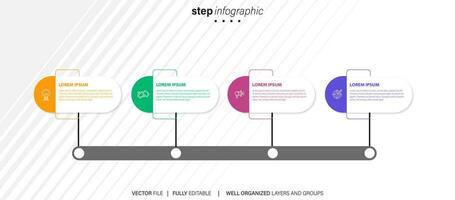 resumen elementos de grafico infografía modelo con etiqueta, integrado círculos negocio concepto con 4 4 opciones para contenido, diagrama, diagrama de flujo, pasos, partes, cronograma infografía, flujo de trabajo diseño vector