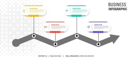 Abstract elements of graph infographic template with label, integrated circles. Business concept with 4 options. For content, diagram, flowchart, steps, parts, timeline infographics, workflow layout vector