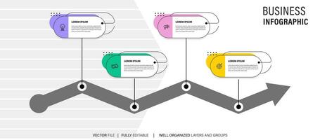 moderno 3d infografía modelo con 4 4 pasos. negocio circulo modelo con opciones para folleto, diagrama, flujo de trabajo, línea de tiempo, web diseño. vector eps 10