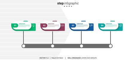 Modern 3D infographic template with 4 steps. Business circle template with options for brochure, diagram, workflow, timeline, web design. Vector EPS 10