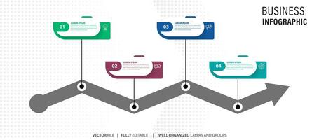 Modern 3D infographic template with 4 steps. Business circle template with options for brochure, diagram, workflow, timeline, web design. Vector EPS 10