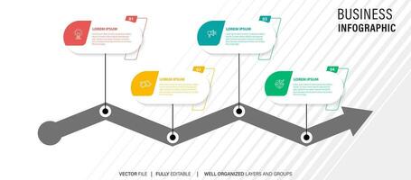 Modern 3D infographic template with 4 steps. Business circle template with options for brochure, diagram, workflow, timeline, web design. Vector EPS 10