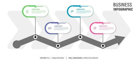 moderno 3d infografía modelo con 4 4 pasos. negocio circulo modelo con opciones para folleto, diagrama, flujo de trabajo, línea de tiempo, web diseño. vector eps 10