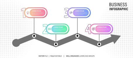 circular diseño diagrama con 4 4 lista de pasos, circular diseño diagrama infografía elemento modelo vector