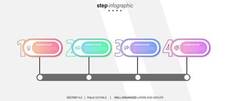 circular diseño diagrama con 4 4 lista de pasos, circular diseño diagrama infografía elemento modelo vector