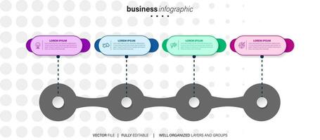 Modern 3D infographic template with 4 steps. Business circle template with options for brochure, diagram, workflow, timeline, web design. Vector EPS 10