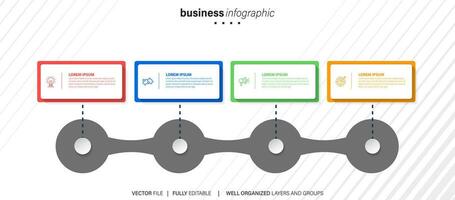 moderno 3d infografía modelo con 4 4 pasos. negocio circulo modelo con opciones para folleto, diagrama, flujo de trabajo, línea de tiempo, web diseño. vector eps 10