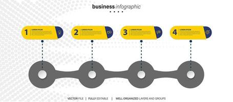 circular diseño diagrama con 4 4 lista de pasos, circular diseño diagrama infografía elemento modelo vector