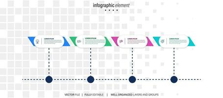 resumen elementos de grafico infografía modelo con etiqueta, integrado círculos negocio concepto con 4 4 opciones para contenido, diagrama, diagrama de flujo, pasos, partes, cronograma infografía, flujo de trabajo diseño vector