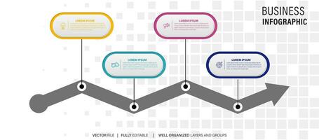 circular diseño diagrama con 4 4 lista de pasos, circular diseño diagrama infografía elemento modelo vector