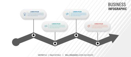 circular diseño diagrama con 4 4 lista de pasos, circular diseño diagrama infografía elemento modelo vector