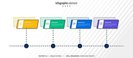 circular diseño diagrama con 4 4 lista de pasos, circular diseño diagrama infografía elemento modelo vector