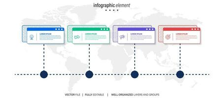 circular layout diagram with 4 list of steps, circular layout diagram infographic element template vector