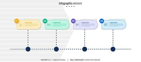 circular diseño diagrama con 4 4 lista de pasos, circular diseño diagrama infografía elemento modelo vector