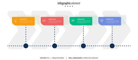 circular diseño diagrama con 4 4 lista de pasos, circular diseño diagrama infografía elemento modelo vector