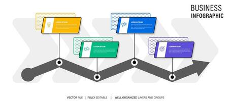 circular diseño diagrama con 4 4 lista de pasos, circular diseño diagrama infografía elemento modelo vector