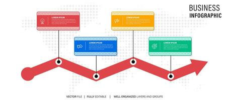 circular diseño diagrama con 4 4 lista de pasos, circular diseño diagrama infografía elemento modelo vector