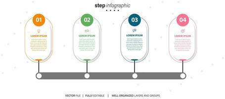 circular diseño diagrama con 4 4 lista de pasos, circular diseño diagrama infografía elemento modelo vector