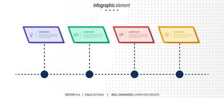 circular layout diagram with 4 list of steps, circular layout diagram infographic element template vector