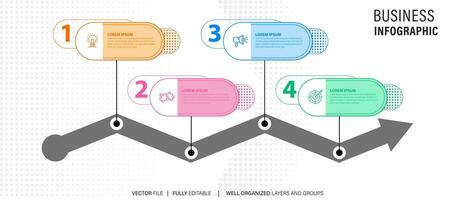 circular diseño diagrama con 4 4 lista de pasos, circular diseño diagrama infografía elemento modelo vector