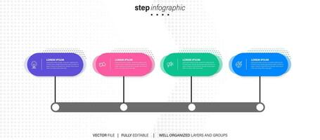 circular diseño diagrama con 4 4 lista de pasos, circular diseño diagrama infografía elemento modelo vector