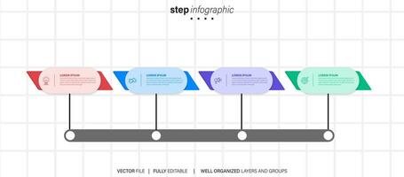 circular layout diagram with 4 list of steps, circular layout diagram infographic element template vector