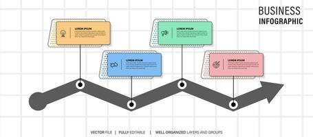 4 elements scheme, diagram. Four connected rounds. Infographic template. vector