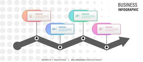 4 elements scheme, diagram. Four connected rounds. Infographic template. vector