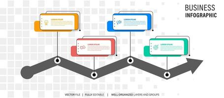 4 elements scheme, diagram. Four connected rounds. Infographic template. vector