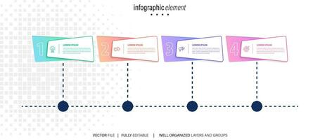 4 elements scheme, diagram. Four connected rounds. Infographic template. vector