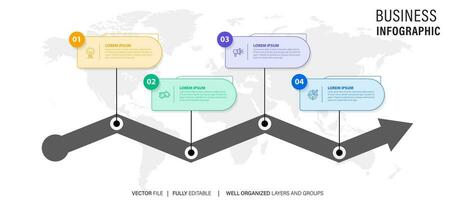 4 elements scheme, diagram. Four connected rounds. Infographic template. vector