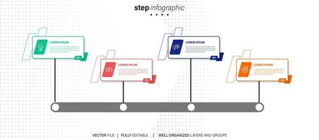 4 elements scheme, diagram. Four connected rounds. Infographic template. vector