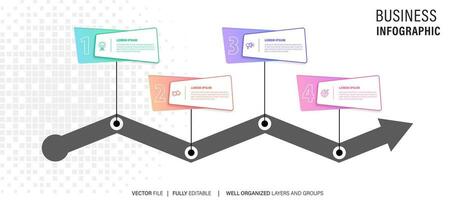 4 elements scheme, diagram. Four connected rounds. Infographic template. vector