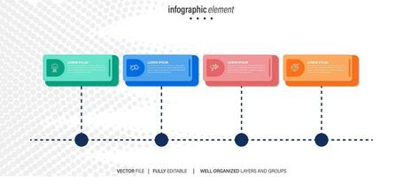 4 elements scheme, diagram. Four connected rounds. Infographic template. vector