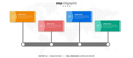 4 elements scheme, diagram. Four connected rounds. Infographic template. vector