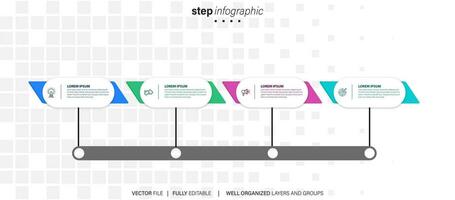 4 elements scheme, diagram. Four connected rounds. Infographic template. vector