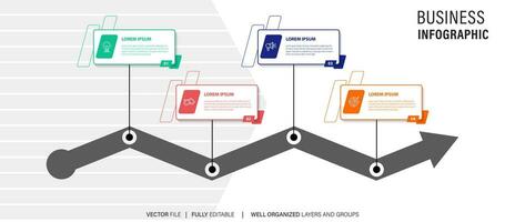 Modern 3D infographic template with 4 steps. Business circle template with options for brochure, diagram, workflow, timeline, web design. Vector EPS 10