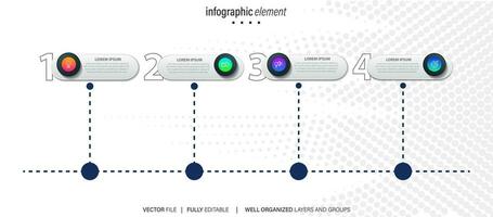 moderno 3d infografía modelo con 4 4 pasos. negocio circulo modelo con opciones para folleto, diagrama, flujo de trabajo, línea de tiempo, web diseño. vector eps 10