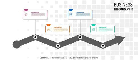 Modern 3D infographic template with 4 steps. Business circle template with options for brochure, diagram, workflow, timeline, web design. Vector EPS 10