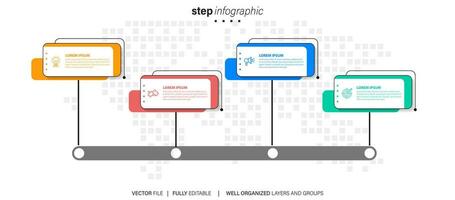 moderno 3d infografía modelo con 4 4 pasos. negocio circulo modelo con opciones para folleto, diagrama, flujo de trabajo, línea de tiempo, web diseño. vector eps 10