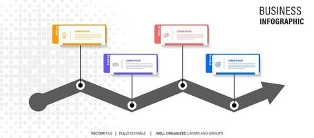 Modern 3D infographic template with 4 steps. Business circle template with options for brochure, diagram, workflow, timeline, web design. Vector EPS 10