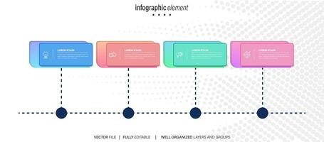 gráfico cronograma infografía modelo o elemento con 4 4 proyecto, proceso, paso, opción, vistoso bar, flecha, mínimo, moderno estilo para rebaja deslizar, planificador, flujo de trabajo, mapa vial, web vector