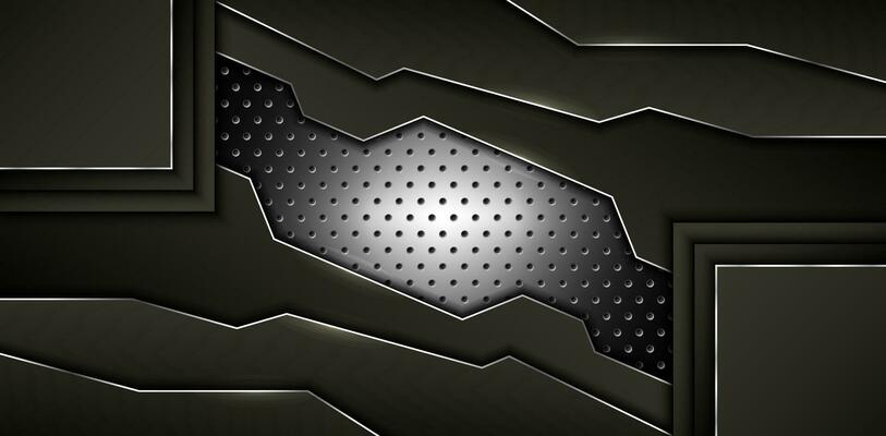 abstract metal carbon texture and line chromium overlap on metallic silver sheet hole modern design background. vector illustration