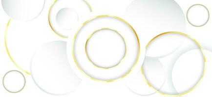 abstract luxurious overlap circle golden with curve lines gold on design white background. vector illustration