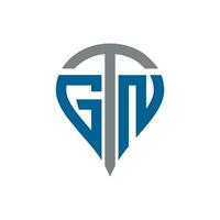 GTN letter logo. GTN creative monogram initials letter logo concept. GTN Unique modern flat abstract vector letter logo design.