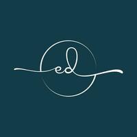 ED Signature initial logo template vector ,Signature Logotype