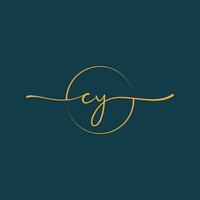 CY Signature initial logo template vector ,Signature Logotype