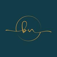 BN Signature initial logo template vector ,Signature Logotype